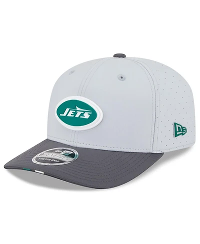 New Era Men's Gray/Graphite New York Jets 2025 Nfl Training Camp 9SEVENTY Adjustable Hat