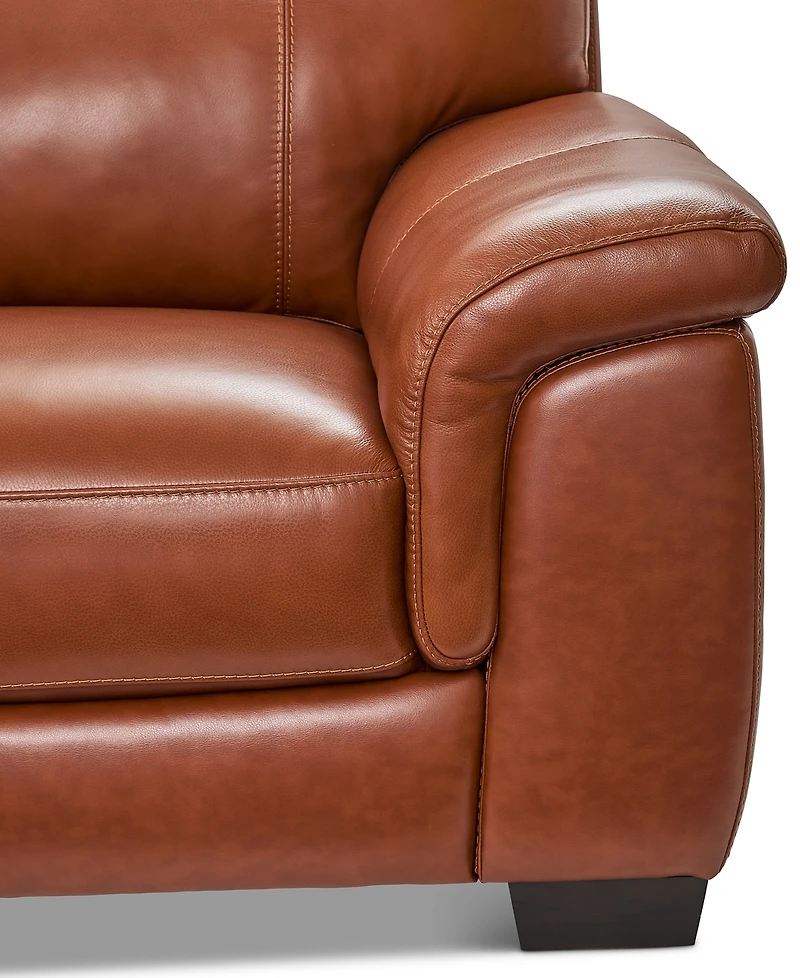 Cobbie Leather 69" Loveseat, Macy's Exclusive