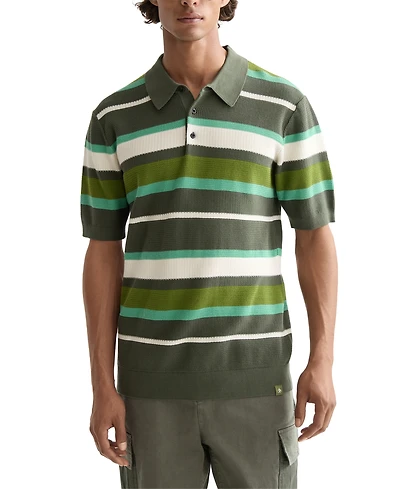 Scotch & Soda Men's Short Sleeve Striped Polo Shirt