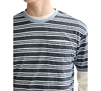 Scotch & Soda Men's Relaxed Fit Short Sleeve Striped Yarn-Dyed Crewneck T-Shirt