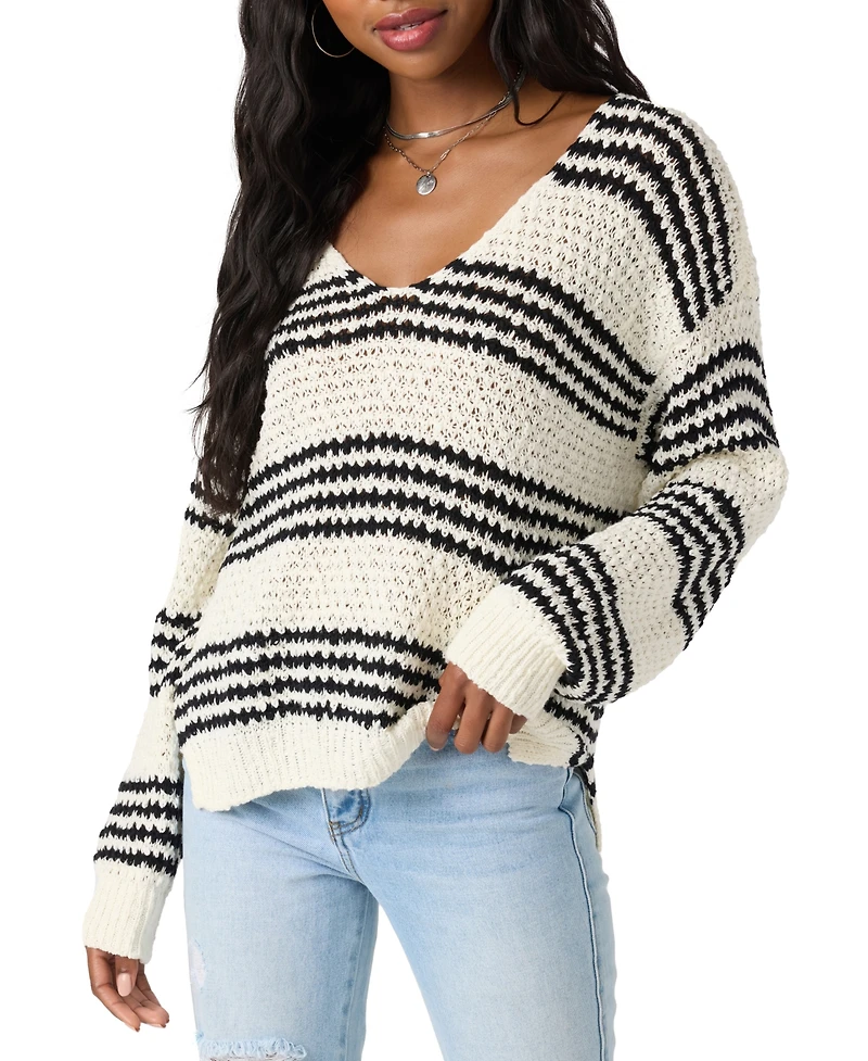 O'Neill Juniors' Iyla V-Neck Long-Sleeve Cotton Sweater