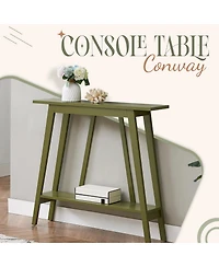 Kings Brand Furniture Conway Console Table Functional Narrow Wood Accent Entryway with Storage Shelf