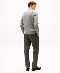 Tommy Hilfiger Men's Long-Sleeve Cable Knit Quarter-Zip Sweater