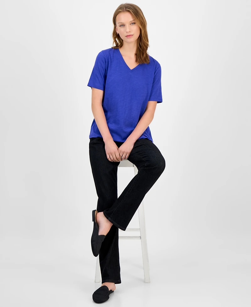 Eileen Fisher Women's V-Neck Cotton T-Shirt