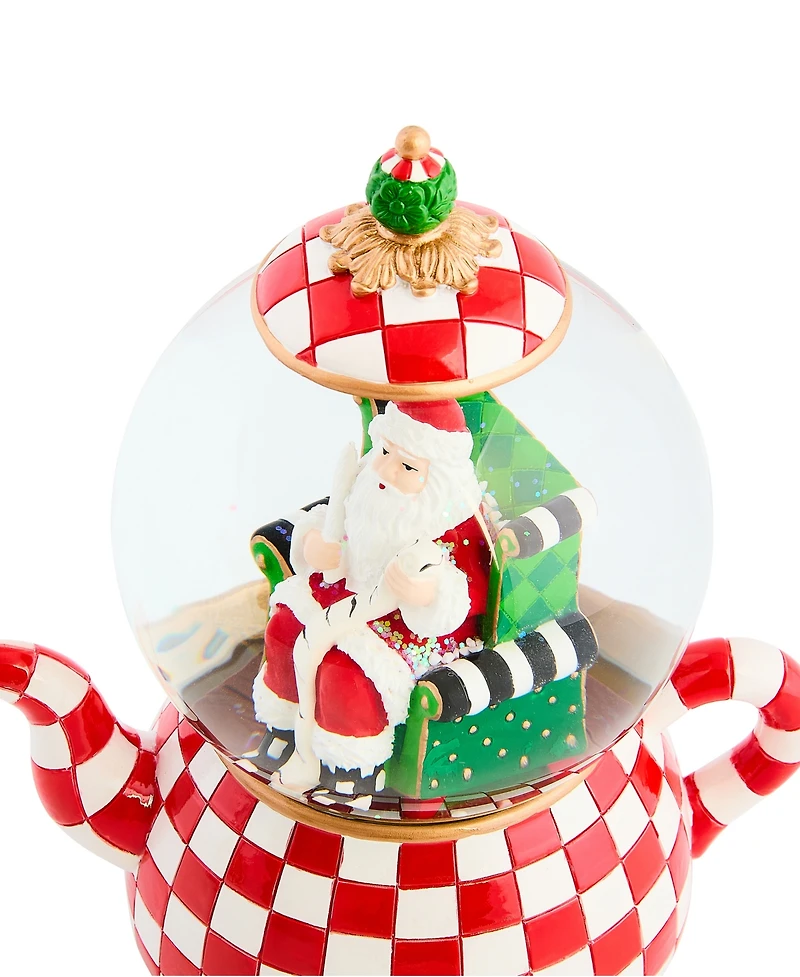 MacKenzie-Childs Courtly Check Teapot Snow Globe