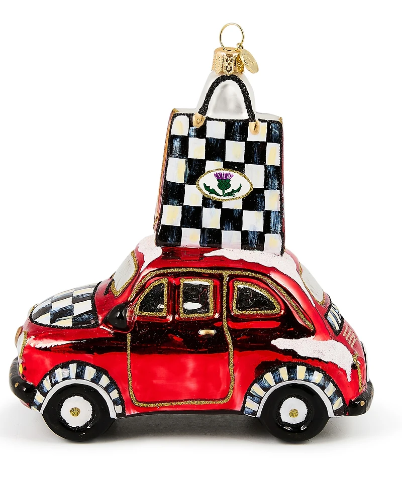 MacKenzie-Childs Christmas Shopping Car Ornament