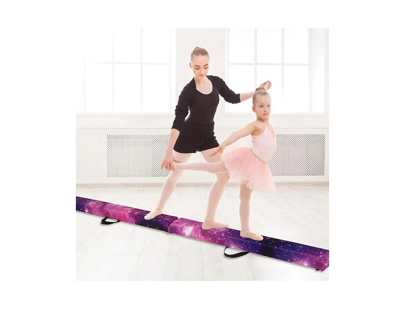 Akiudex 9 Ft Folding Gymnastics Balance Beam with Anti-slip Base and Pine Wood Frame