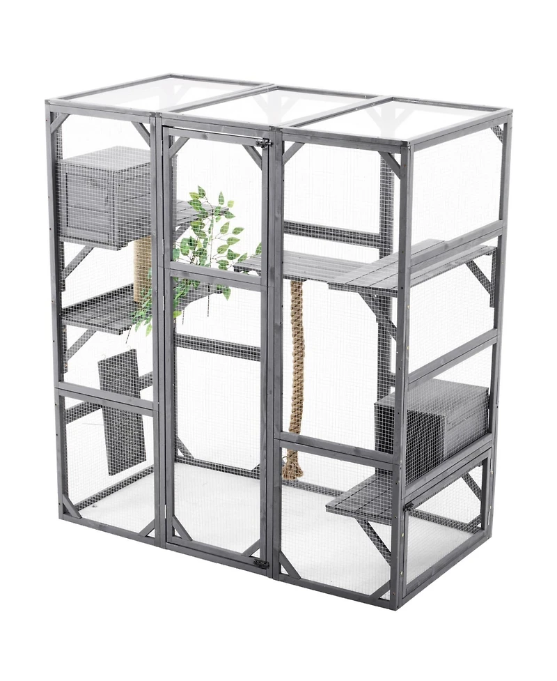 Streamdale Furniture Outdoor Cat House Catio with Condos