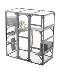 Streamdale Furniture Outdoor Cat House Catio with Condos