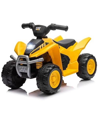 Gymax Cat Licensed Kids Ride on Atv with Horn Sound Led Headlight Foot Pedal