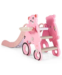 4 in 1 Foldable Baby Slide Toddler Climber Slide PlaySet w/ Ball