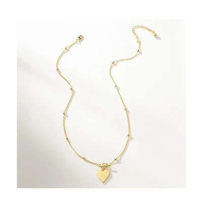 14k Gold-Plated Touch of Love Heart Necklace, 16" + 2" extender