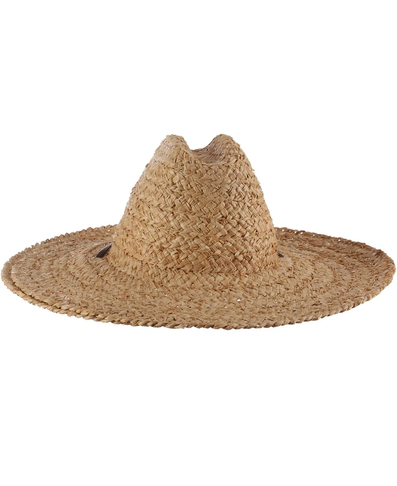Dorfman Pacific Men's Raffia Lifeguard Chin Cord Hat