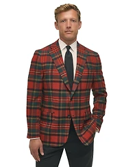 B by Brooks Brothers Men's Classic-Fit Wool-Blend Plaid Sport Coat