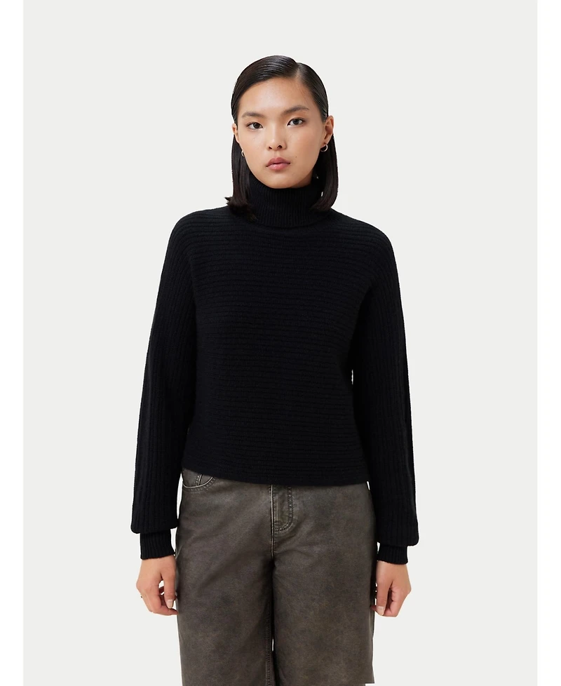 Gobi Cashmere Cropped T-Neck Sweater