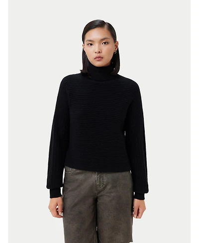 Gobi Cashmere Cropped T-Neck Sweater