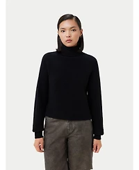 Gobi Cashmere Cropped T-Neck Sweater