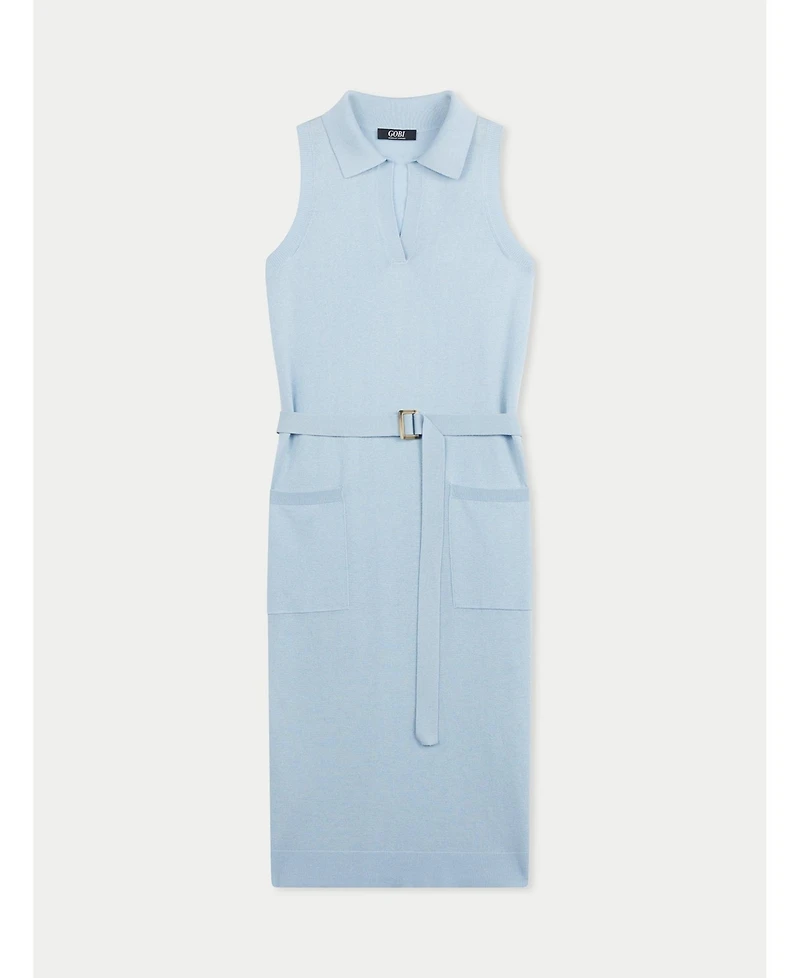 Gobi Cashmere Women's Sleeveless Silk Cashmere Polo Dress