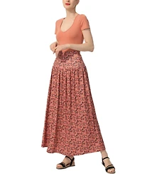 kimi + kai Women's Tiered Pull On Maxi Skirt