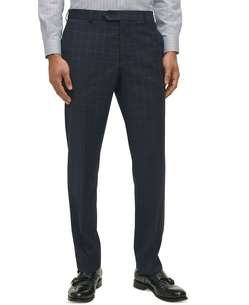 Brooks Brothers Men's Classic-Fit Windowpane Suit Pants