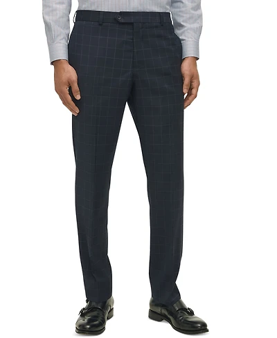 Brooks Brothers Men's Classic-Fit Windowpane Suit Pants
