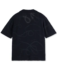 Scotch & Soda Men's Short Sleeve Tonal Jacquard Button-Front Shirt