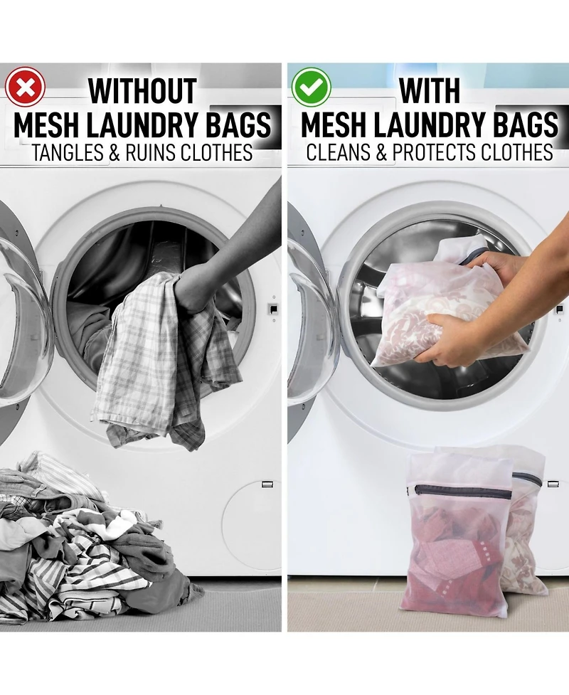 3 Pack Medium Reusable Mesh Laundry Bags for Delicates