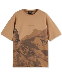 Scotch & Soda Men's Relaxed Fit Short Sleeve Mountain Graphic Crewneck T-Shirt