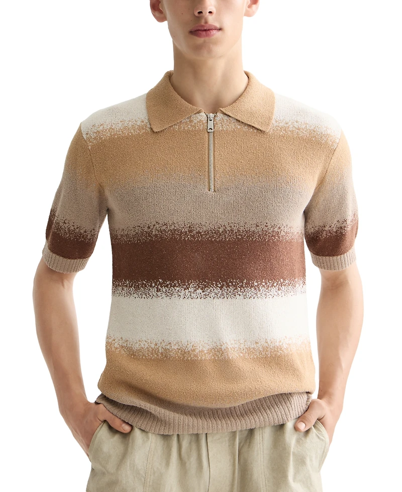 Scotch & Soda Men's Relaxed Fit Short Sleeve Striped Polo Shirt