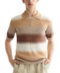 Scotch & Soda Men's Relaxed Fit Short Sleeve Striped Polo Shirt