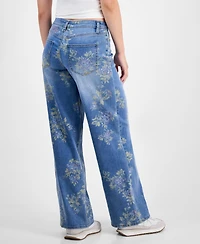 Madden Girl Juniors' Floral-Print Ultra 90's Jeans