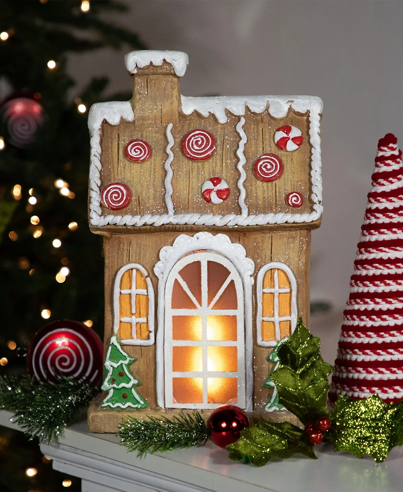 Northlight 14" Led Peppermint Gingerbread House Christmas Decoration