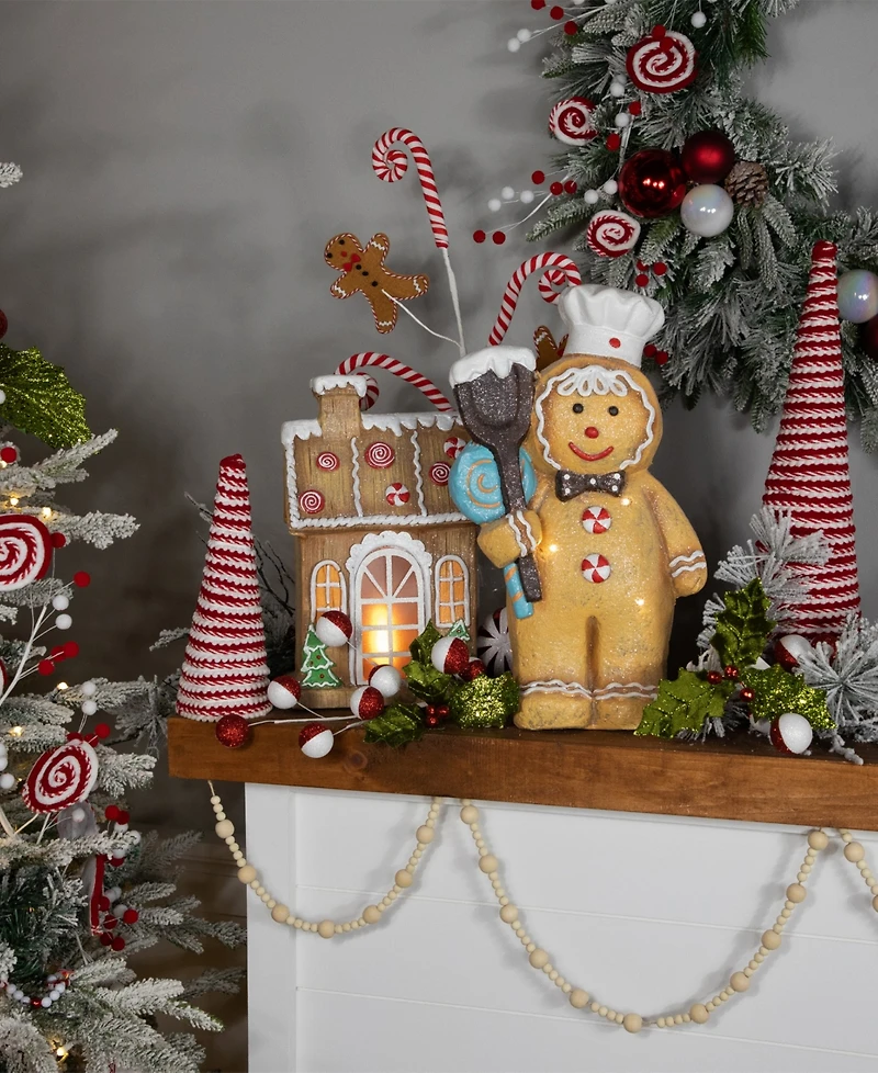 Northlight 14" Led Peppermint Gingerbread House Christmas Decoration