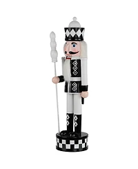 Northlight 15" Checkered Nutcracker Soldier with Scepter Christmas Figure