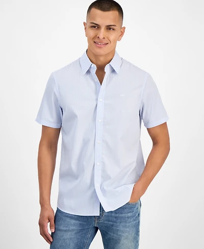 Michael Kors Men's Cotton Striped Classic-Fit Button Shirt