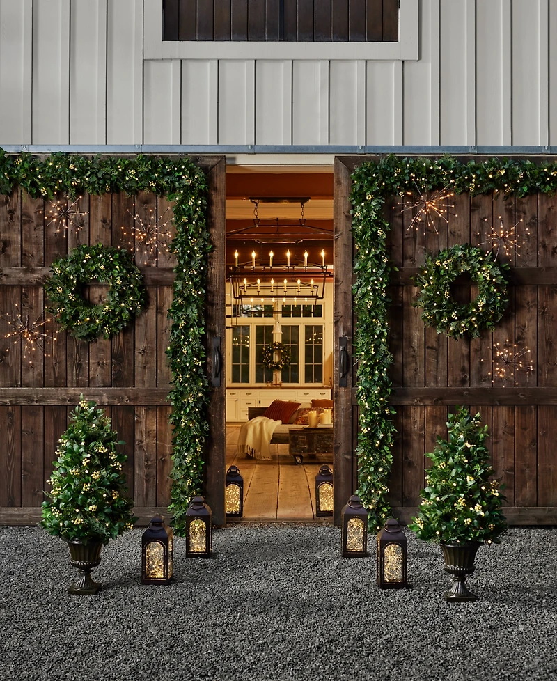 Balsam Hill 10 ft Outdoor Berry Cypress Pre-Lit Garland
