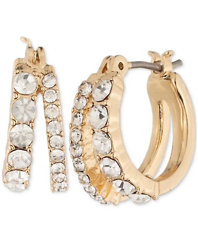 Givenchy Pave Crystal Split Hoop Earrings