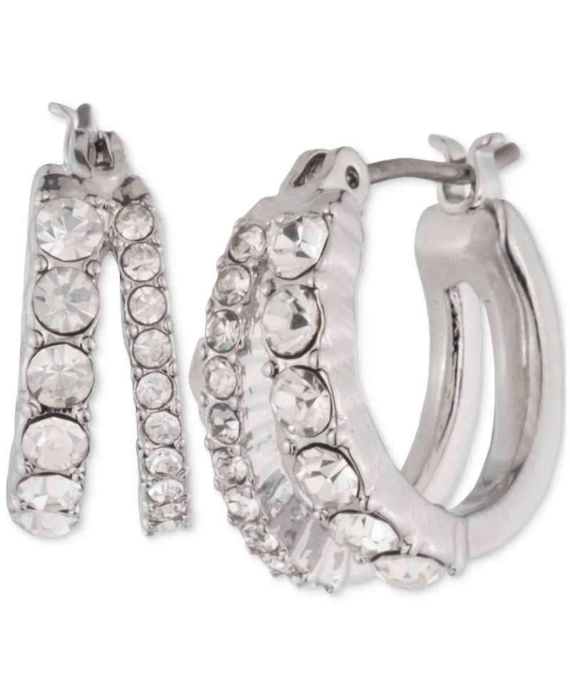 Givenchy Pave Crystal Split Hoop Earrings