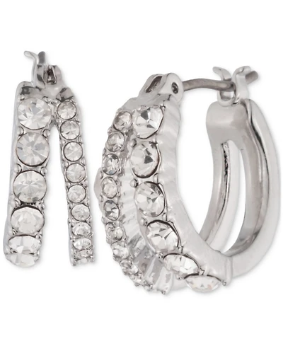 Givenchy Pave Crystal Split Hoop Earrings
