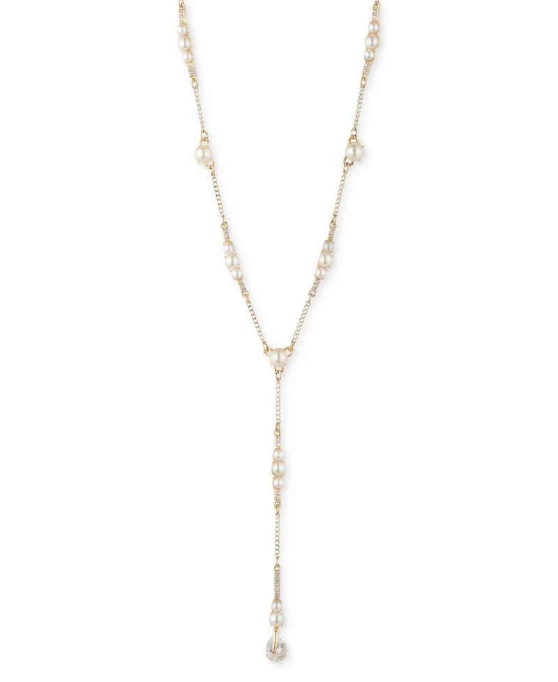 Givenchy Faux-Pearl and Cubic Zirconia Y Necklace