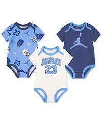 Jordan Baby 3-Pack Short-Sleeve Jersey Bodysuits