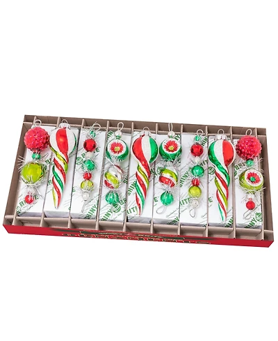 Shiny Brite Holiday Splendor Shape Icicles, Set of 9