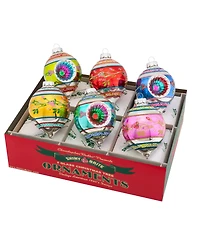 Shiny Brite Christmas Confetti Decorated Reflector Tulips, Set of 6
