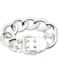 Lauren Ralph Lauren Silver-Tone Chain Buckle Flex Bracelet