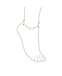 Bling Jewelry Christian Religious Beads Charm Cross Bracelet Gold Plated Brass 7.5 Inch