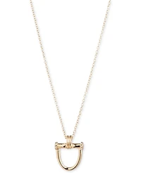 Lauren Ralph Lauren Pave Horsebit Pendant Necklace, 16" + 3" extender