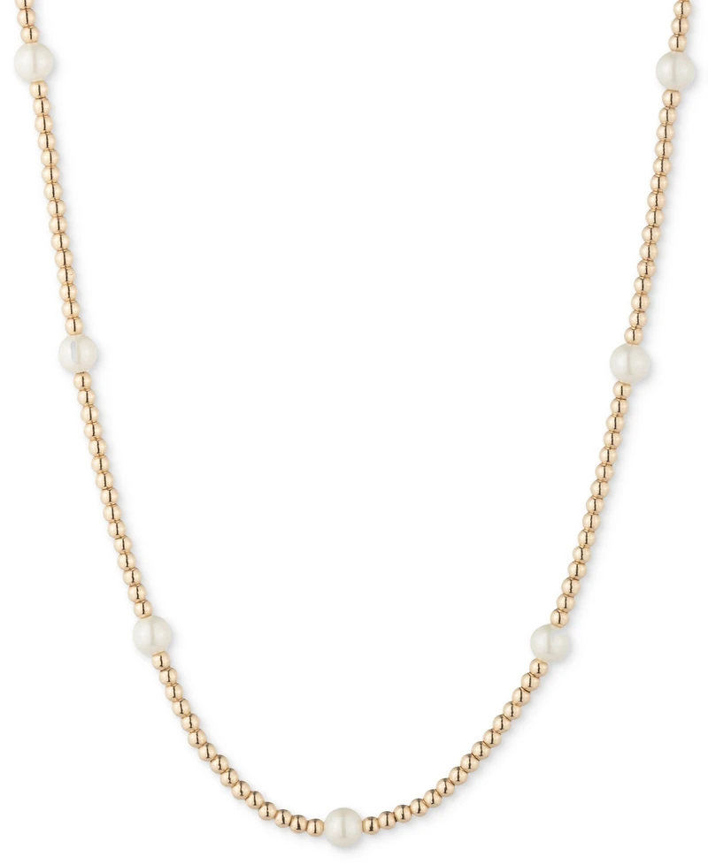 Lauren Ralph Lauren Imitation Pearl Station Beaded Collar Necklace, 16" + 3" extender