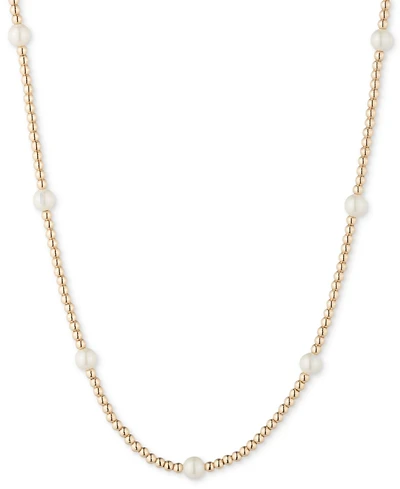 Lauren Ralph Lauren Imitation Pearl Station Beaded Collar Necklace, 16" + 3" extender