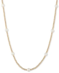 Lauren Ralph Lauren Imitation Pearl Station Beaded Collar Necklace, 16" + 3" extender