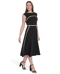 Tommy Hilfiger Women's Colorblocked Midi Fit & Flare Dress